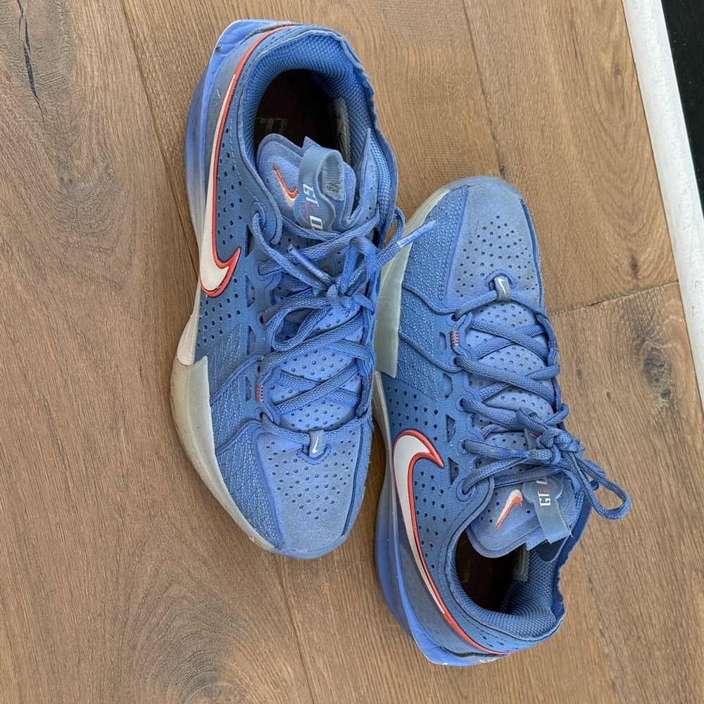 Never Worn Outside - Nike basketball Sneakers - Blue with White & Orange Swoosh